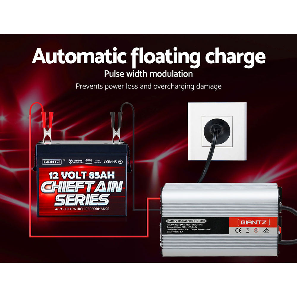 Giantz 20A 12V Smart Battery Charger