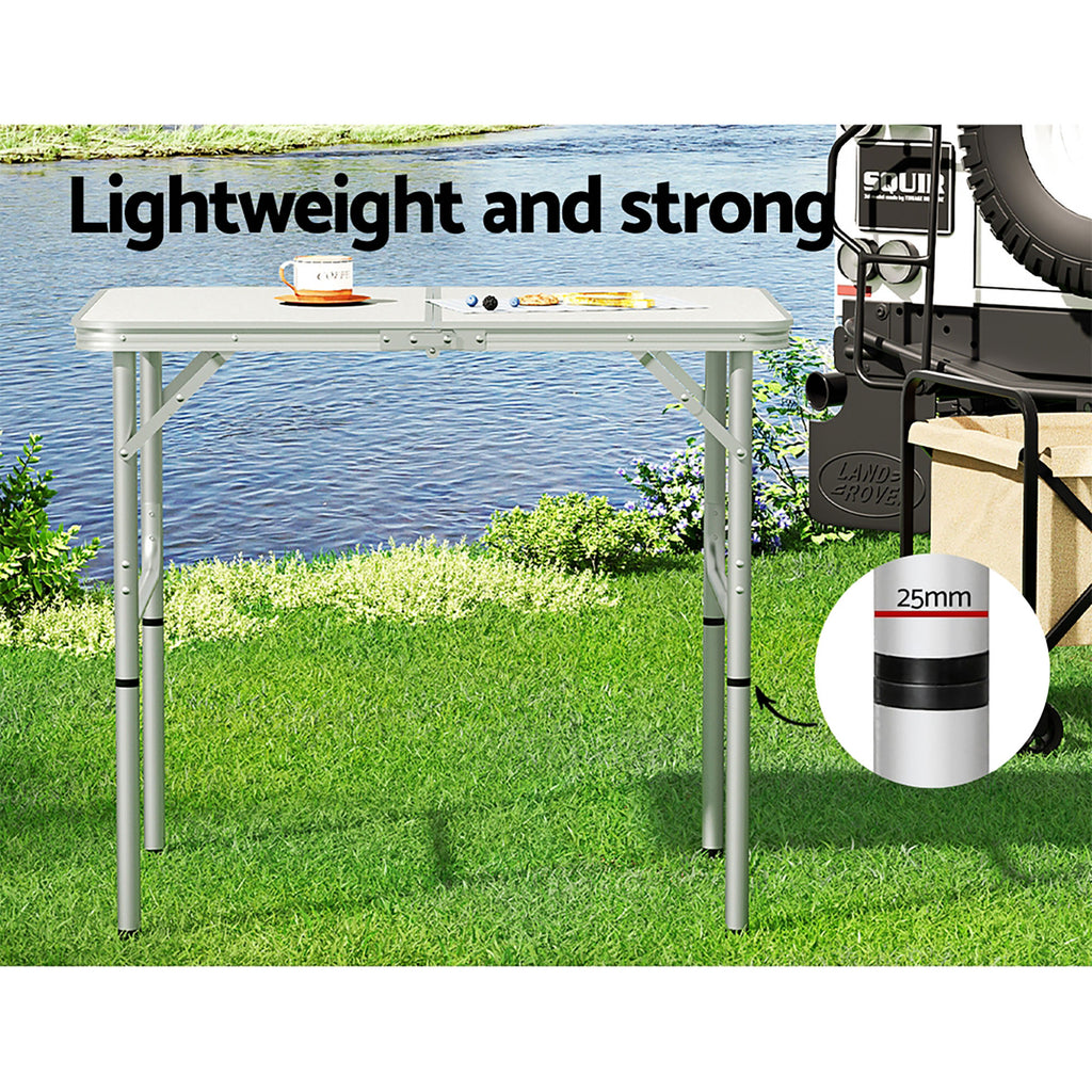 Weisshorn Adjustable Aluminium Camp Table – 90cm