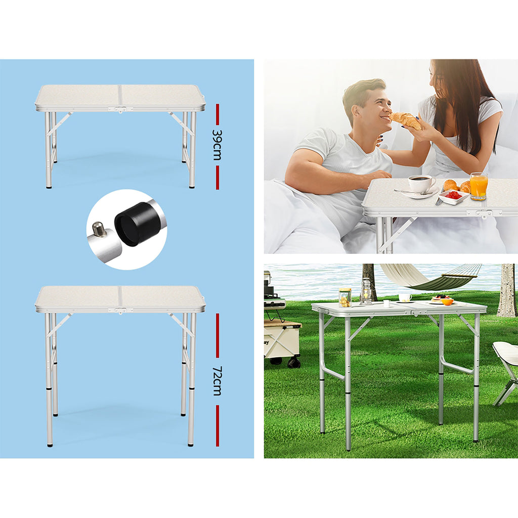 Weisshorn Adjustable Aluminium Camp Table – 90cm