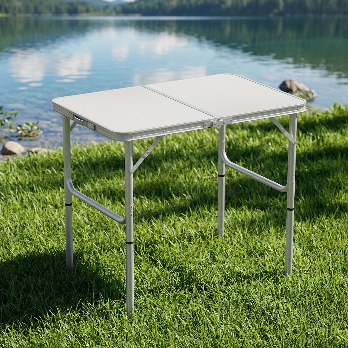 Weisshorn Adjustable Aluminium Camp Table – 90cm