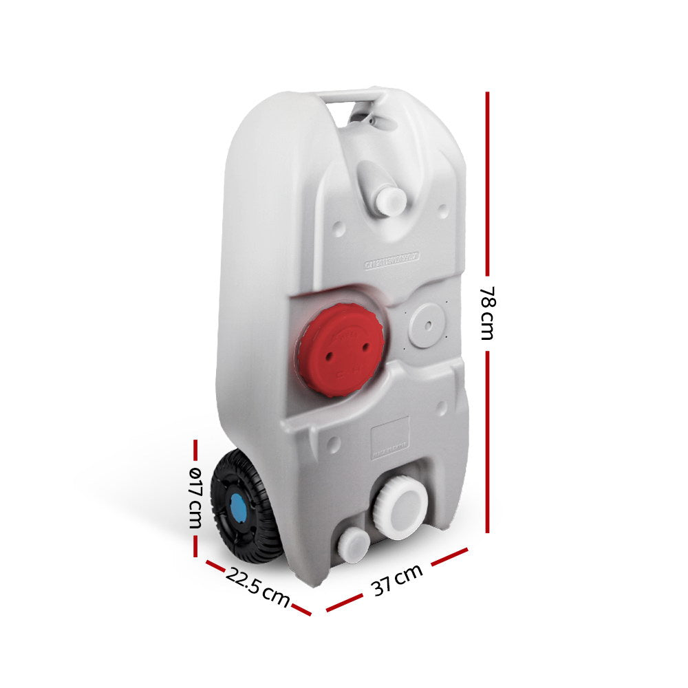 Weisshorn 40L Wheeled Water Tank – Grey