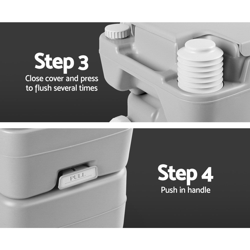 Weisshorn 20L Portable Flushing Camping Toilet
