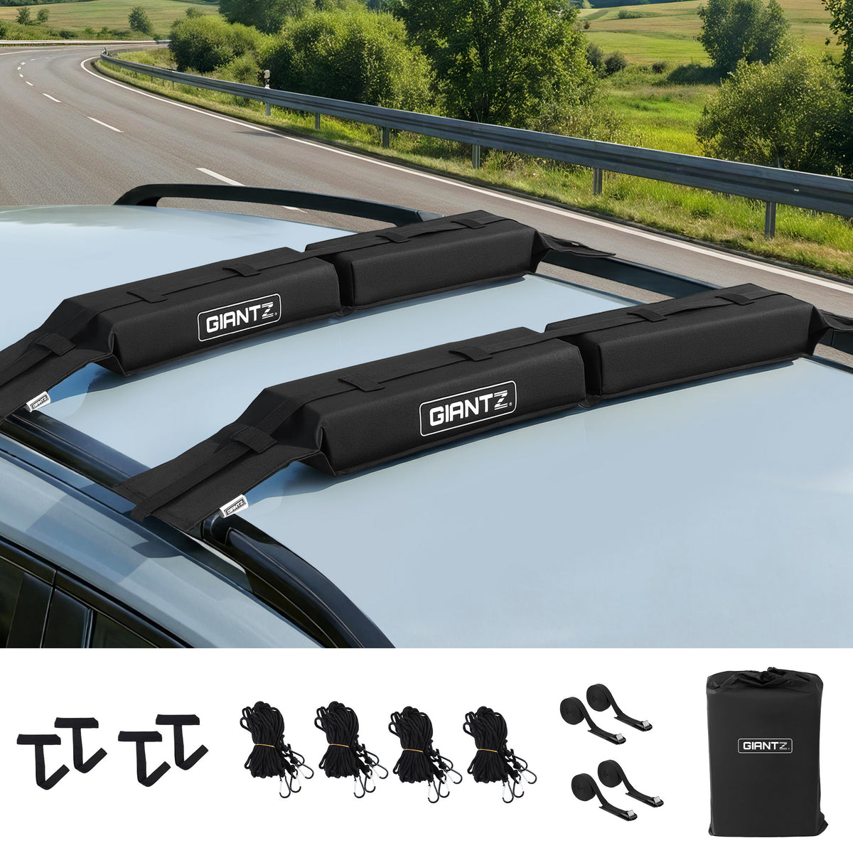 GIANTZ Universal Soft Roof Rack Pads – 80kg