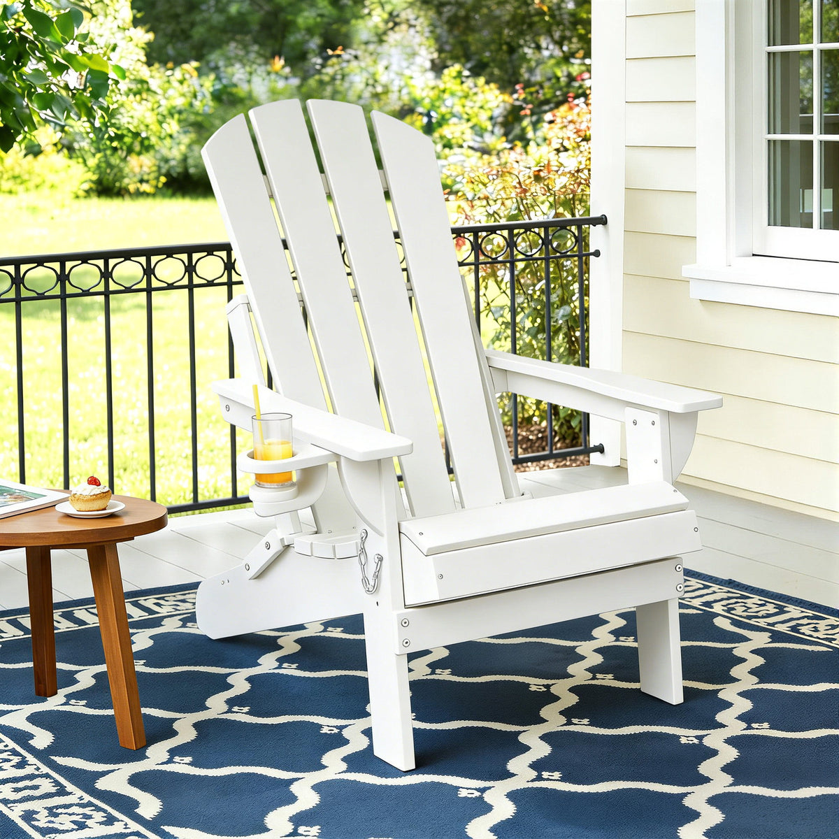 Gardeon Folding Adirondack Chair – White