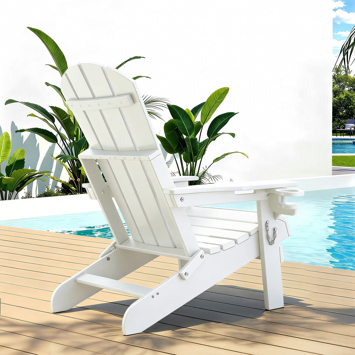 Gardeon Folding Adirondack Chair – White