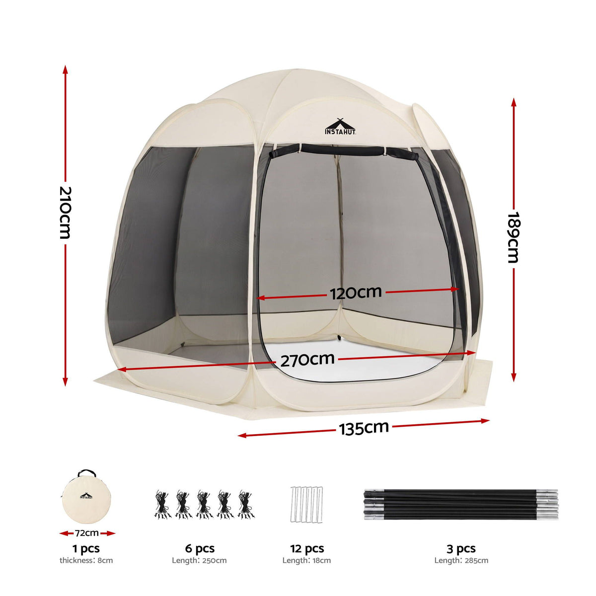 Instahut Pop-Up Screen House – 6 Sided