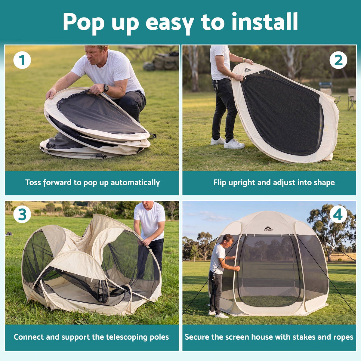 Instahut Pop-Up Screen House – 6 Sided