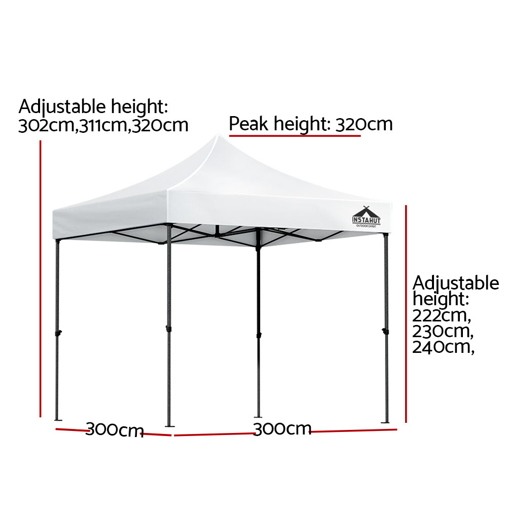 Instahut 3 x 3m Pop-Up Gazebo – 500D