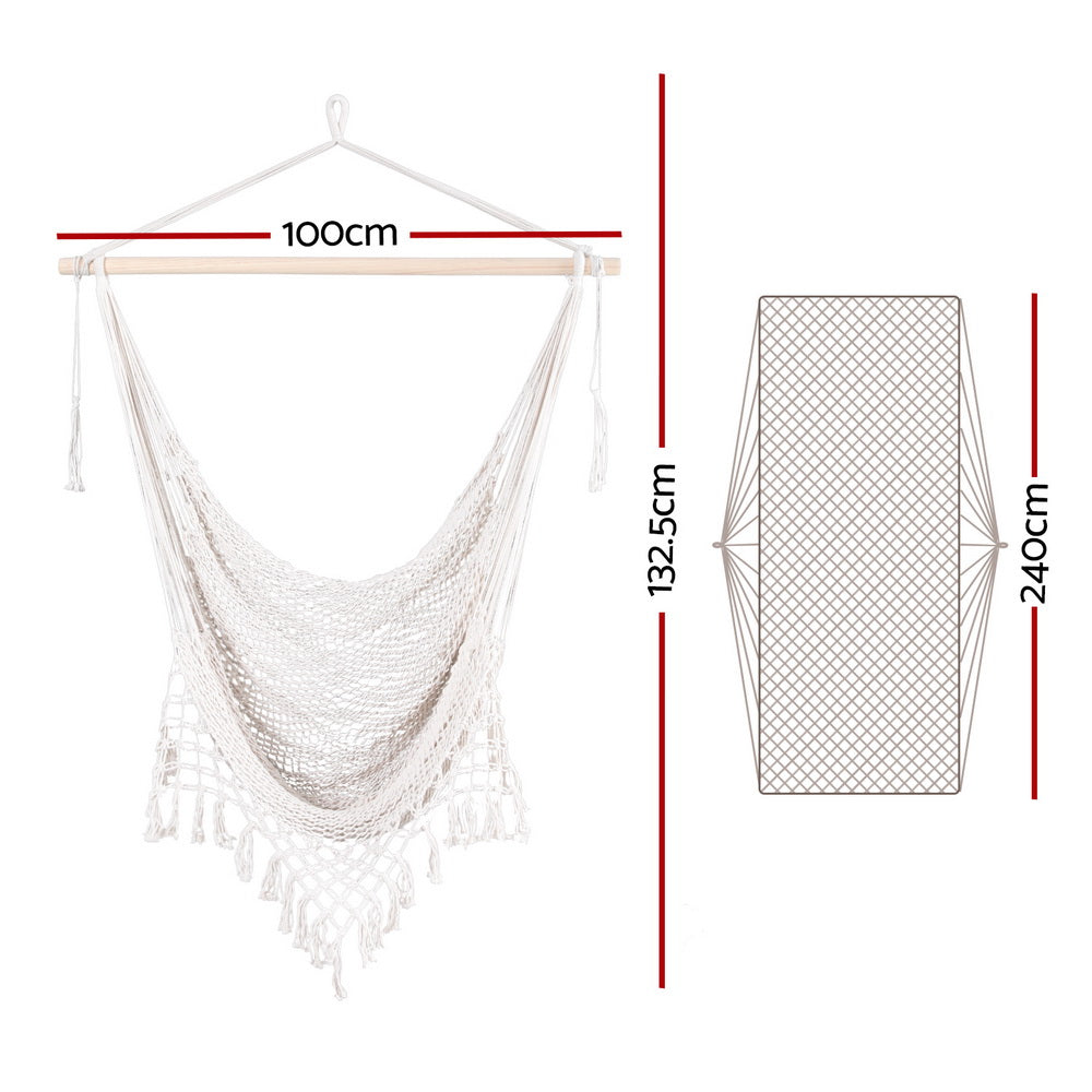 Gardeon Hanging Hammock Chair – Cream
