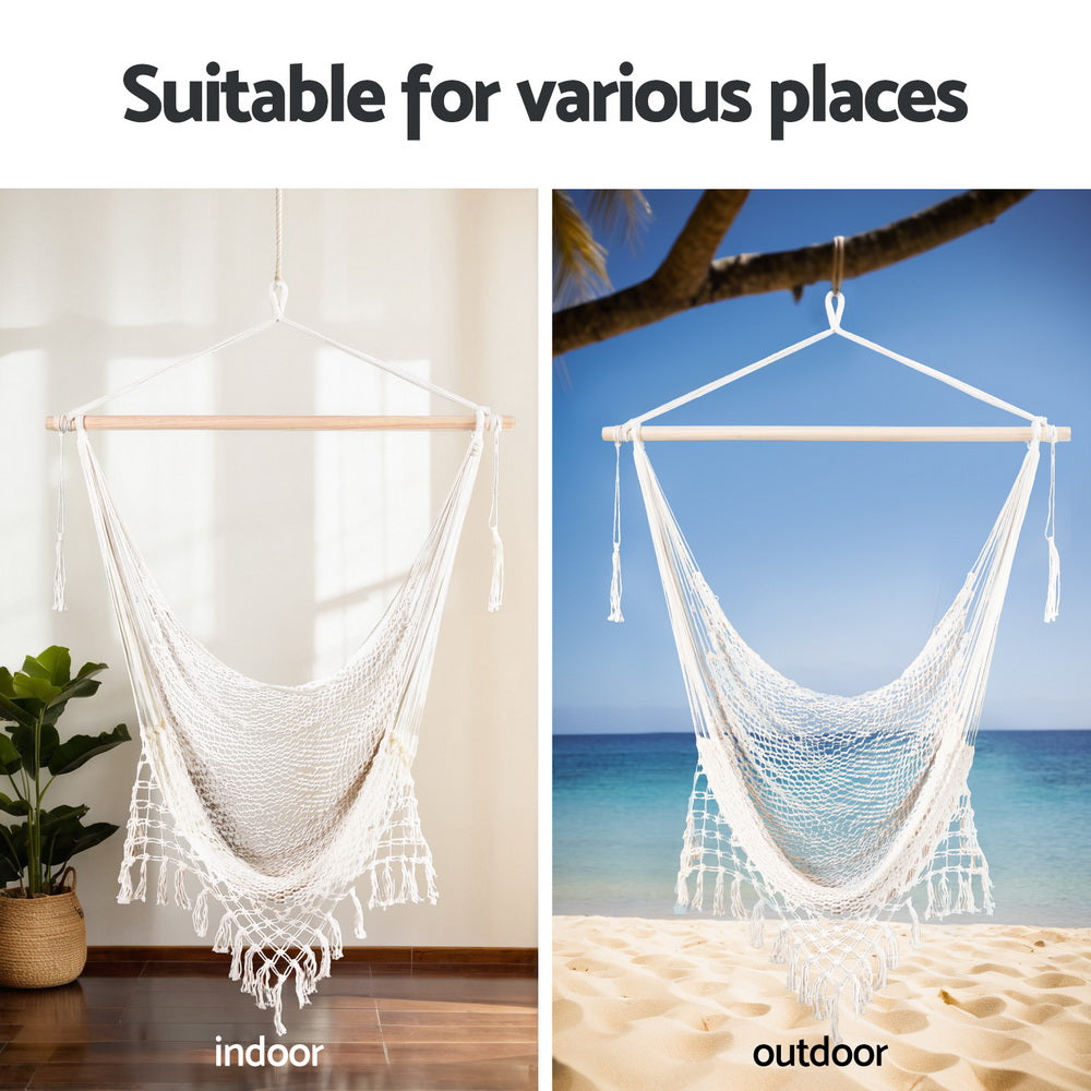 Gardeon Hanging Hammock Chair – Cream