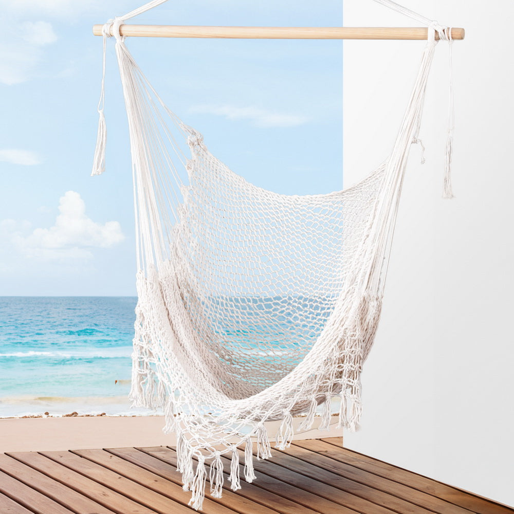 Gardeon Hanging Hammock Chair – Cream