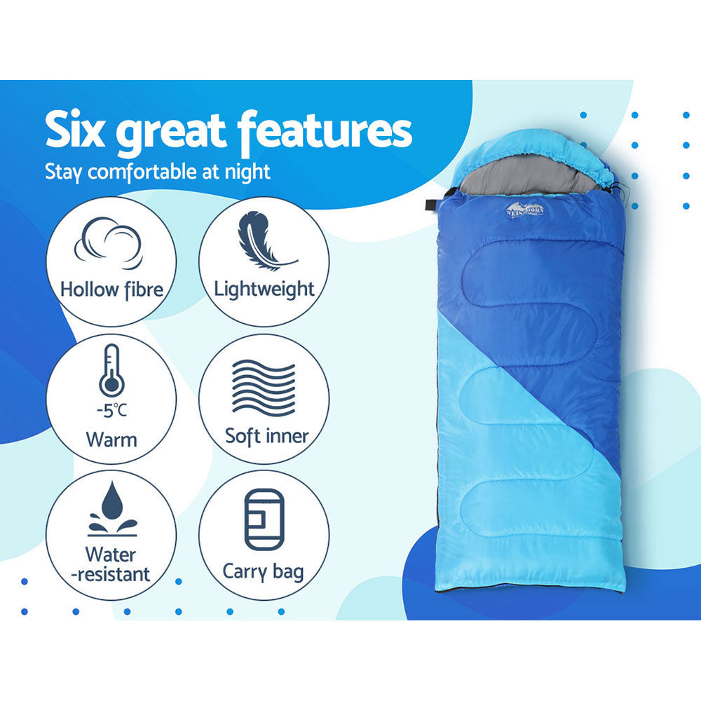 Weisshorn Kids Thermal Sleeping Bag 172cm – Blue