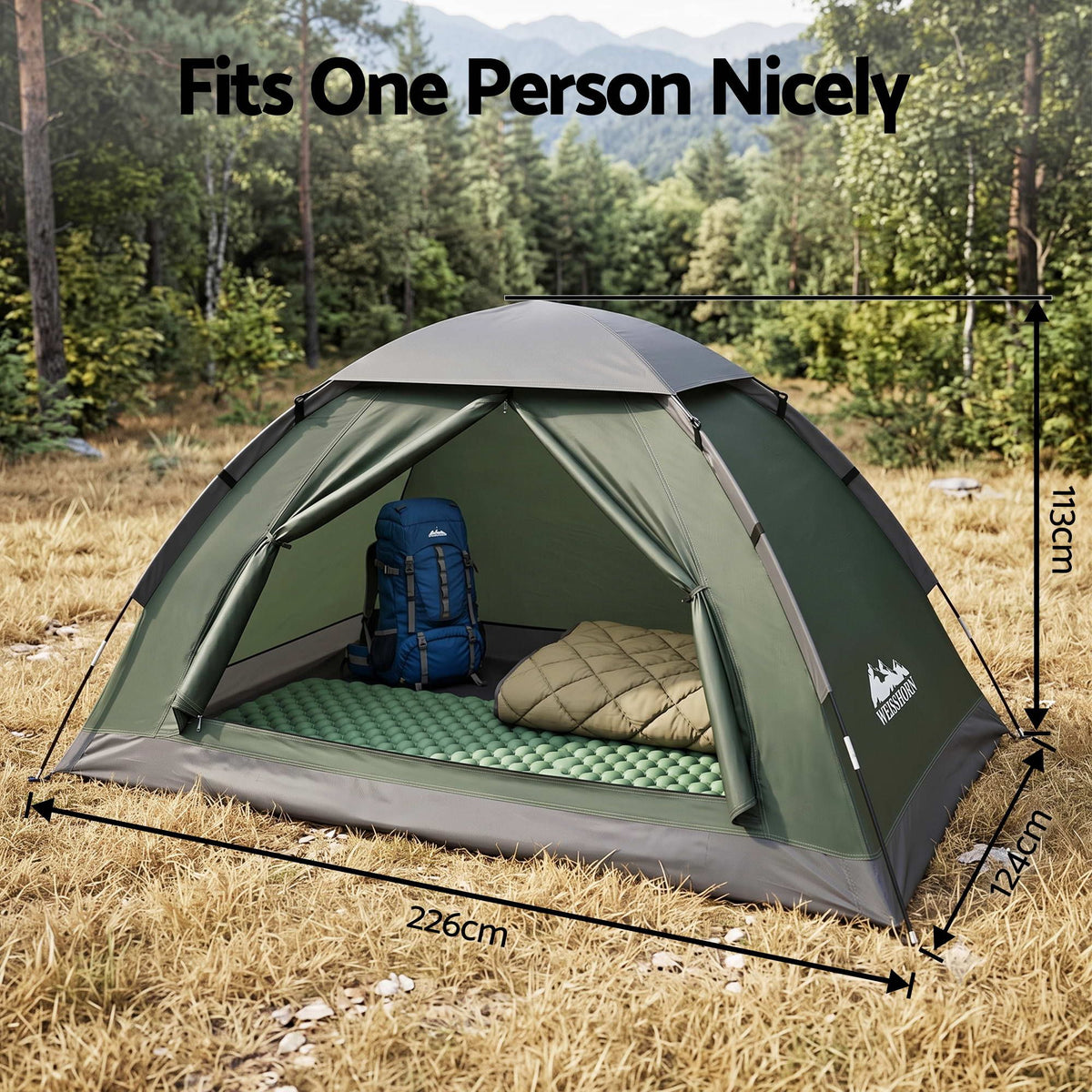 Weisshorn 1-Person Hiking Tent with Vestibule