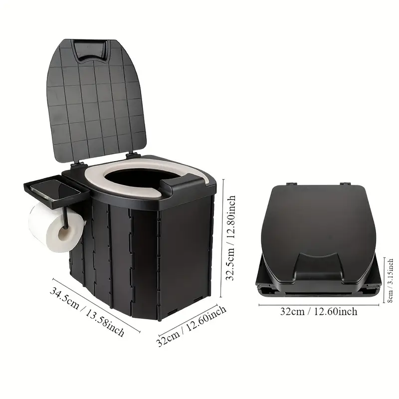 Folding Portable Camping Toilet with Cushioned Seat