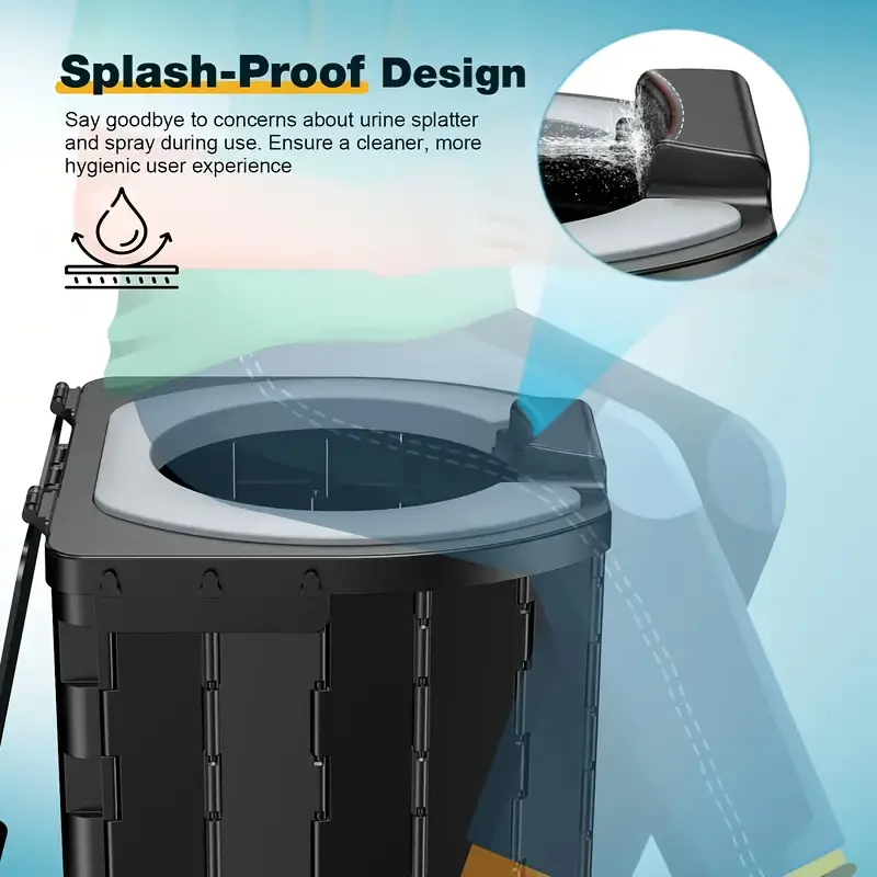 Folding Portable Camping Toilet with Cushioned Seat
