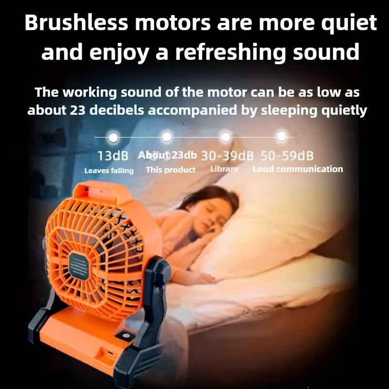 Rechargeable 7800mAh Camp Fan with LED Light
