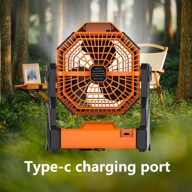 Rechargeable 7800mAh Camp Fan with LED Light