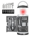 2-in-1 LED Lantern with 15-Piece Tool Kit