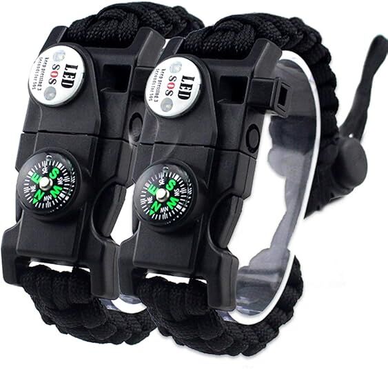 21-in-1 Paracord Survival Bracelet – 2 Pack