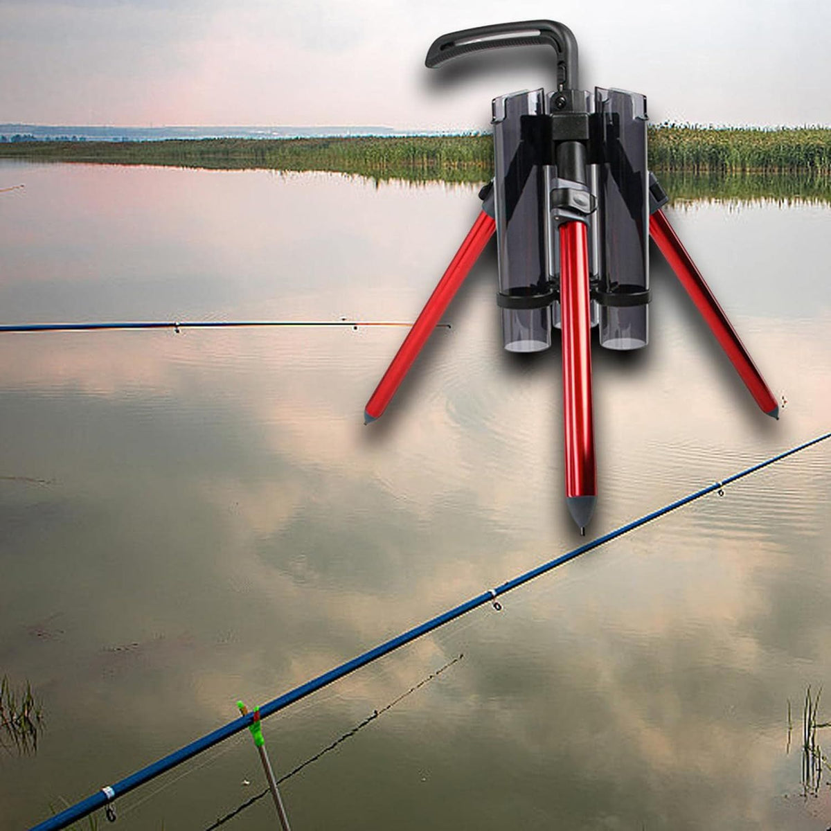 Portable 3-Rod Fishing Stand