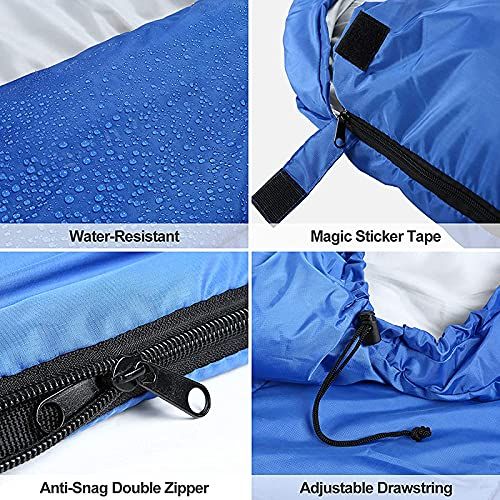 Hooded Envelope Sleeping Bag – Blue
