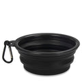 Collapsible Dog Travel Bowl with Carabiner – 350 ml, Black