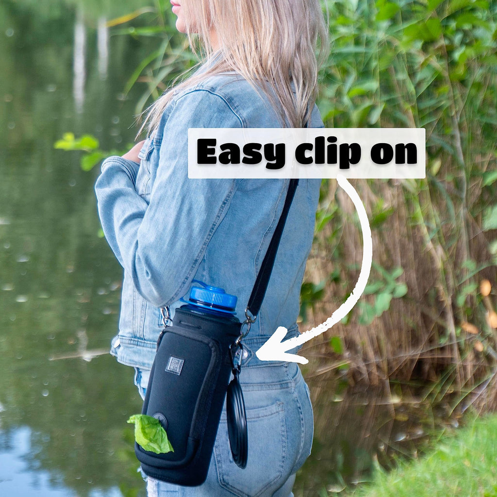 Collapsible Dog Travel Bowl with Carabiner – 350 ml, Black