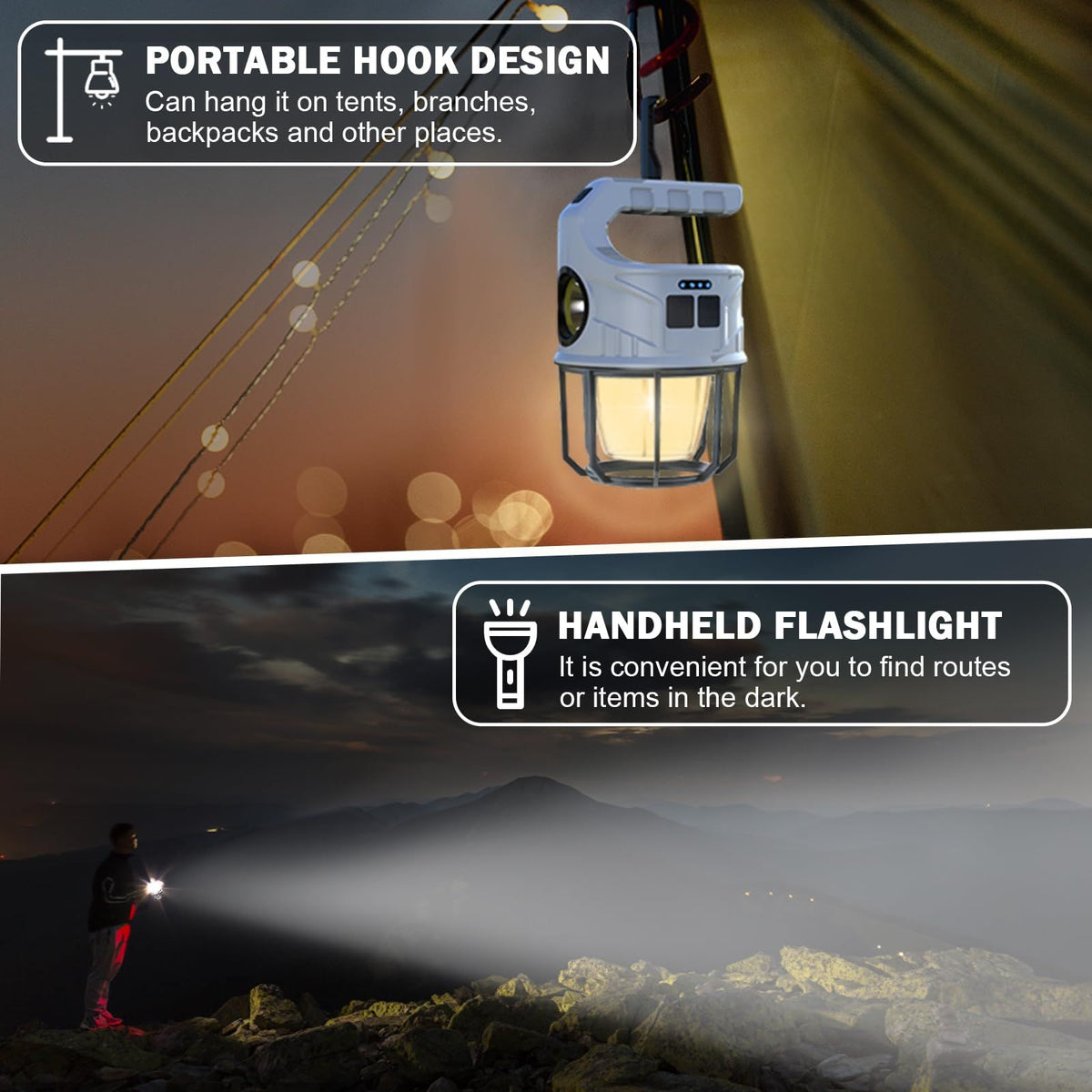 Solar & USB Rechargeable Camping Lantern