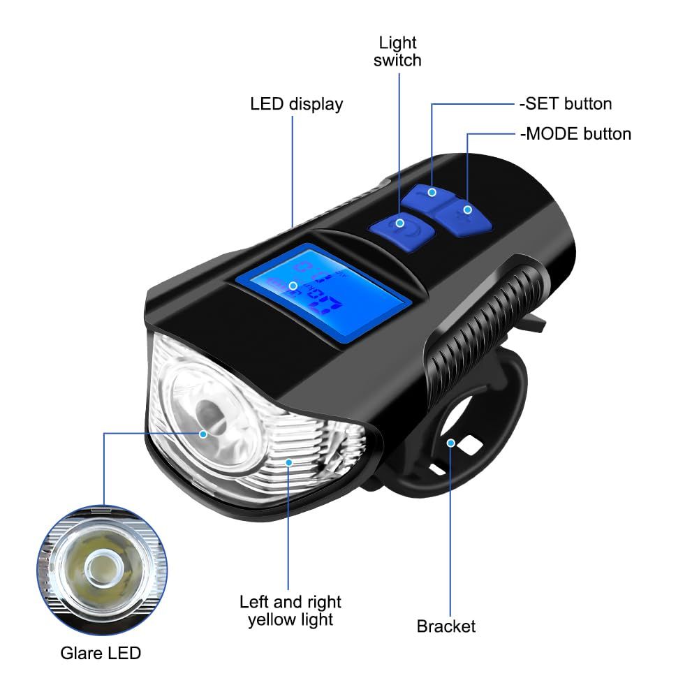 USB Rechargeable Bike Light Set