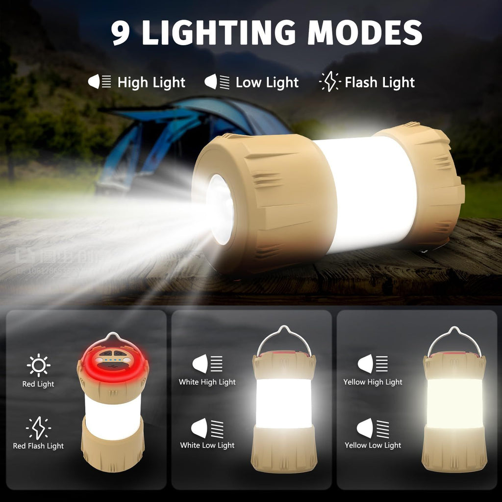 Rechargeable COB Camping Lantern – 9 Modes