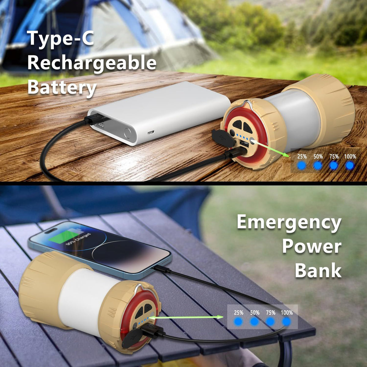 Rechargeable COB Camping Lantern – 9 Modes