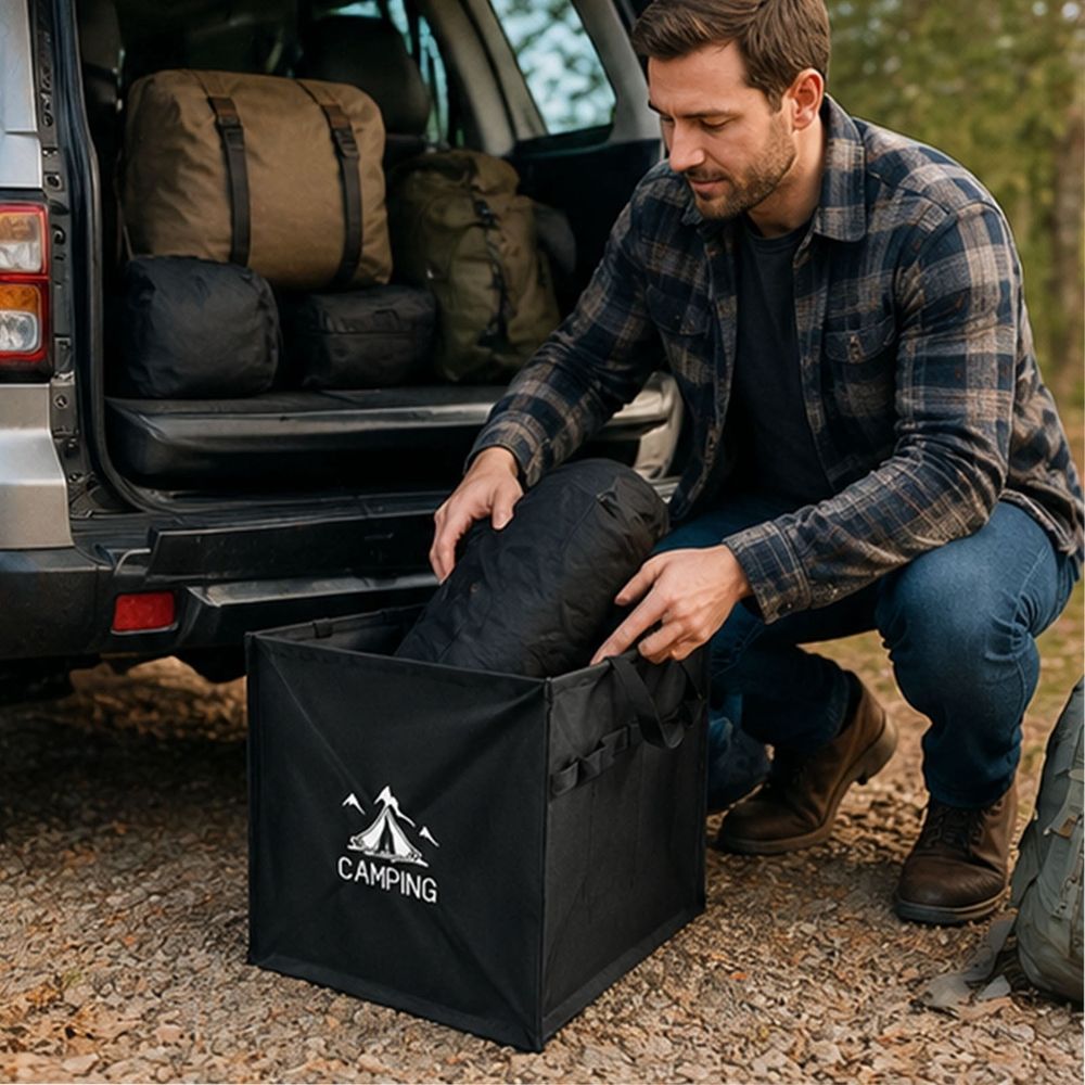 Foldable Camping Storage Bin with Handles