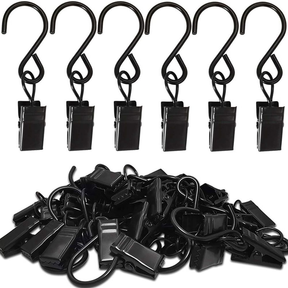 Stainless Steel Hanging Clips – 50 Pack, Black