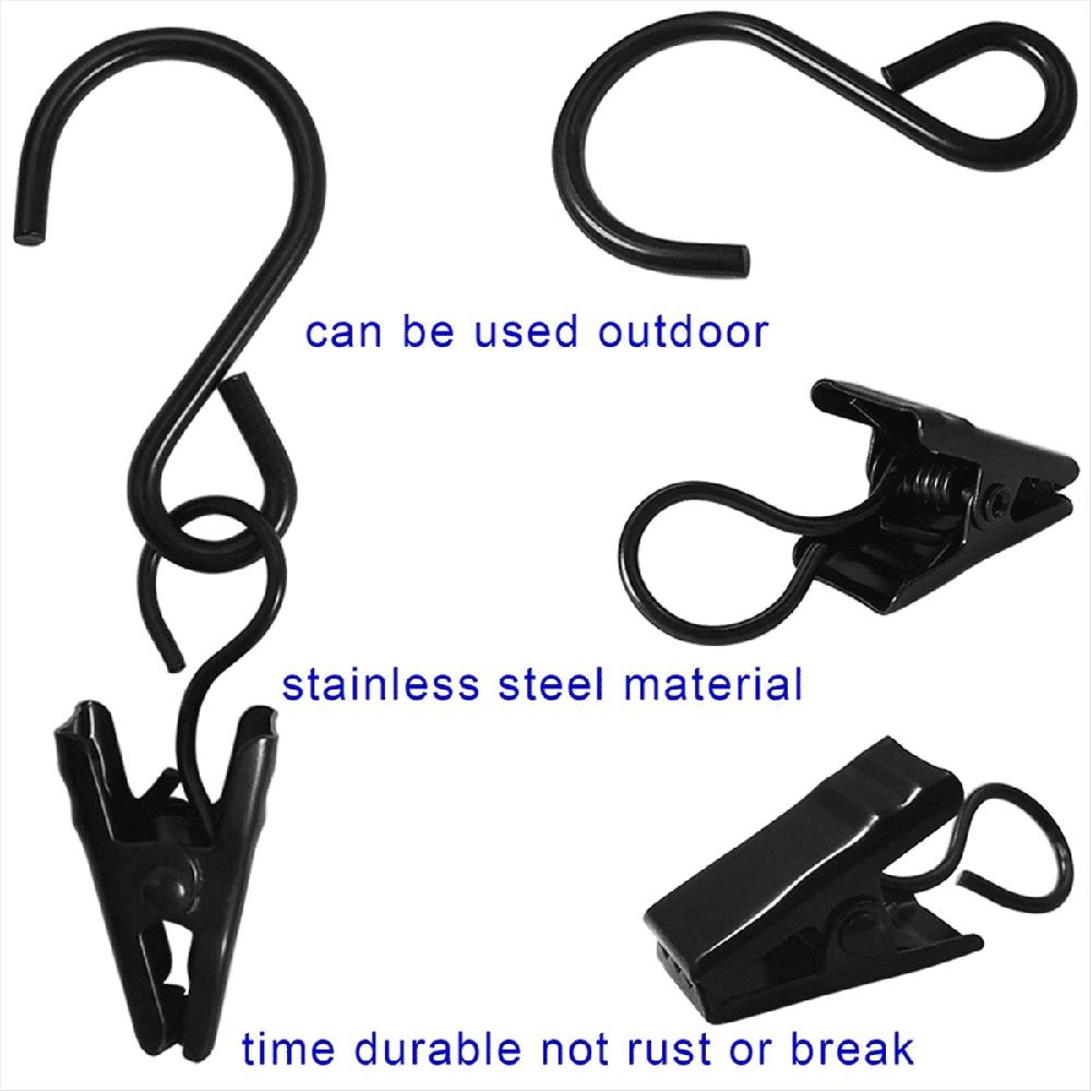 Stainless Steel Hanging Clips – 50 Pack, Black