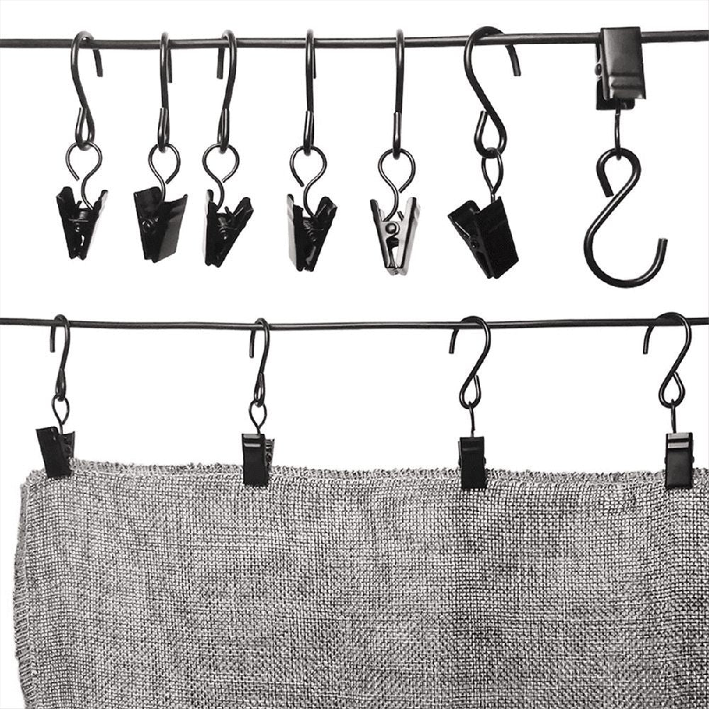 Stainless Steel Hanging Clips – 50 Pack, Black