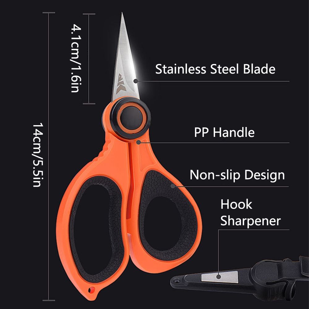 Fishing Braid Scissors with Hook Sharpener