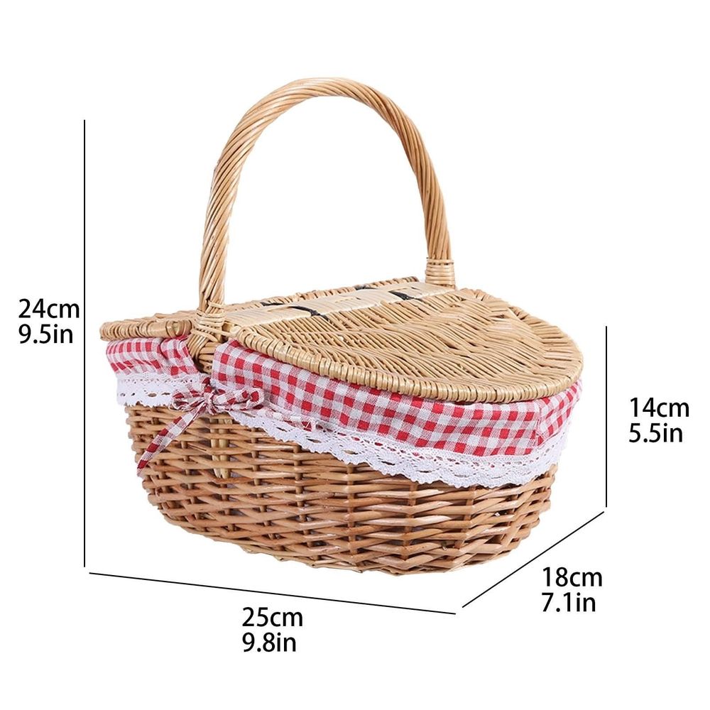 Wicker Picnic Basket with Liner – Khaki