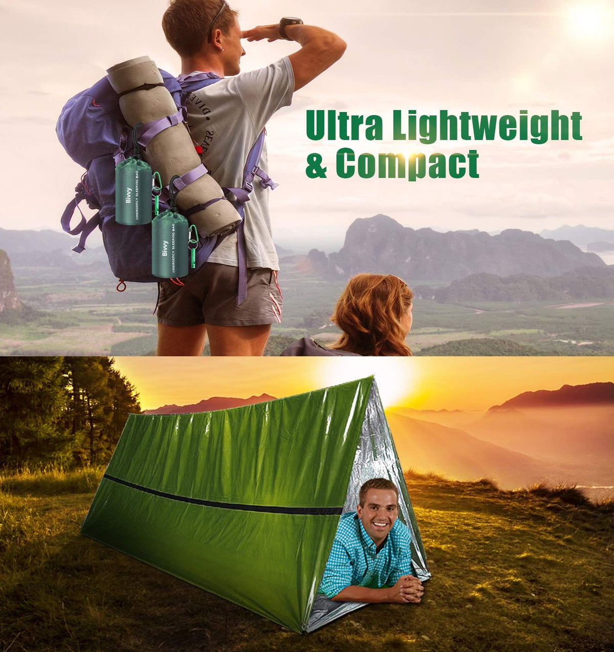Emergency Thermal Bivvy Bags – 3 Pack with Whistle