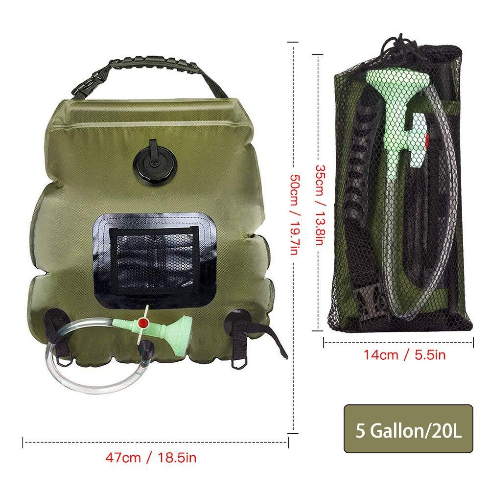 20L Solar Camp Shower Bag with Hose