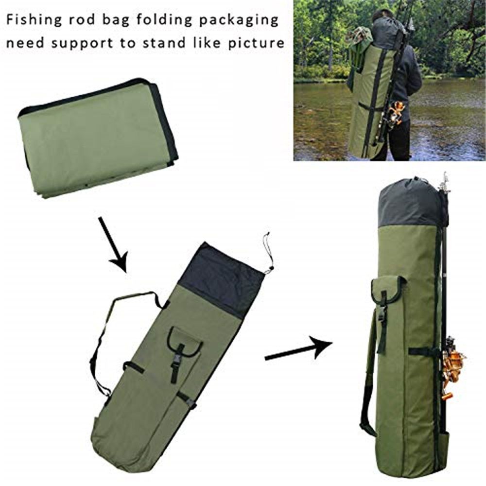 Canvas Fishing Rod & Reel Bag – Holds 5 Rods