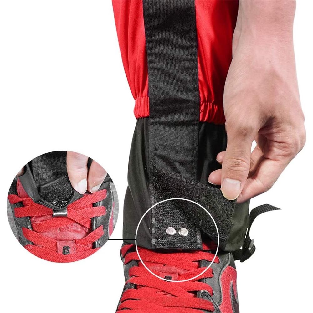 Waterproof Hiking Leg Gaiters – Red