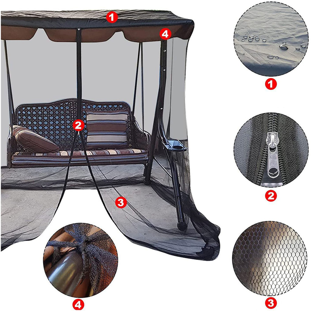 Patio Swing Mosquito Net Cover – 3 Seater