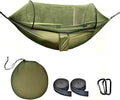Camping Hammock with Mosquito Net & Tree Straps – Army Green