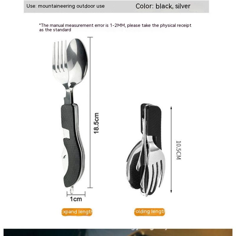 Stainless Steel Camp Kitchen Utensil Set – Black