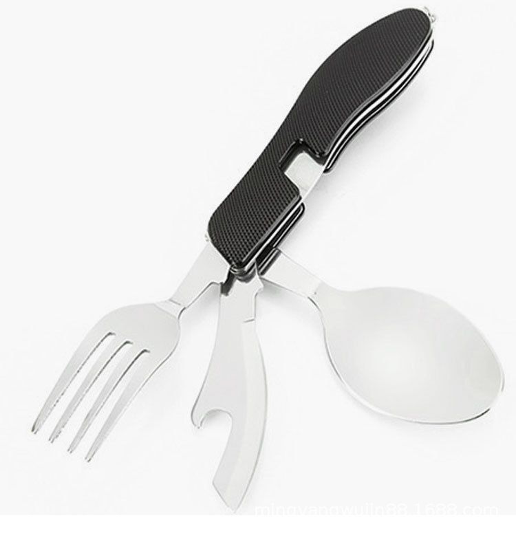 Stainless Steel Camp Kitchen Utensil Set – Black