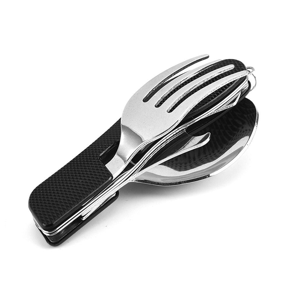 Stainless Steel Camp Kitchen Utensil Set – Black
