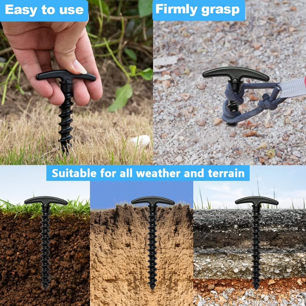 Spiral Tent Stakes – 10 Pack
