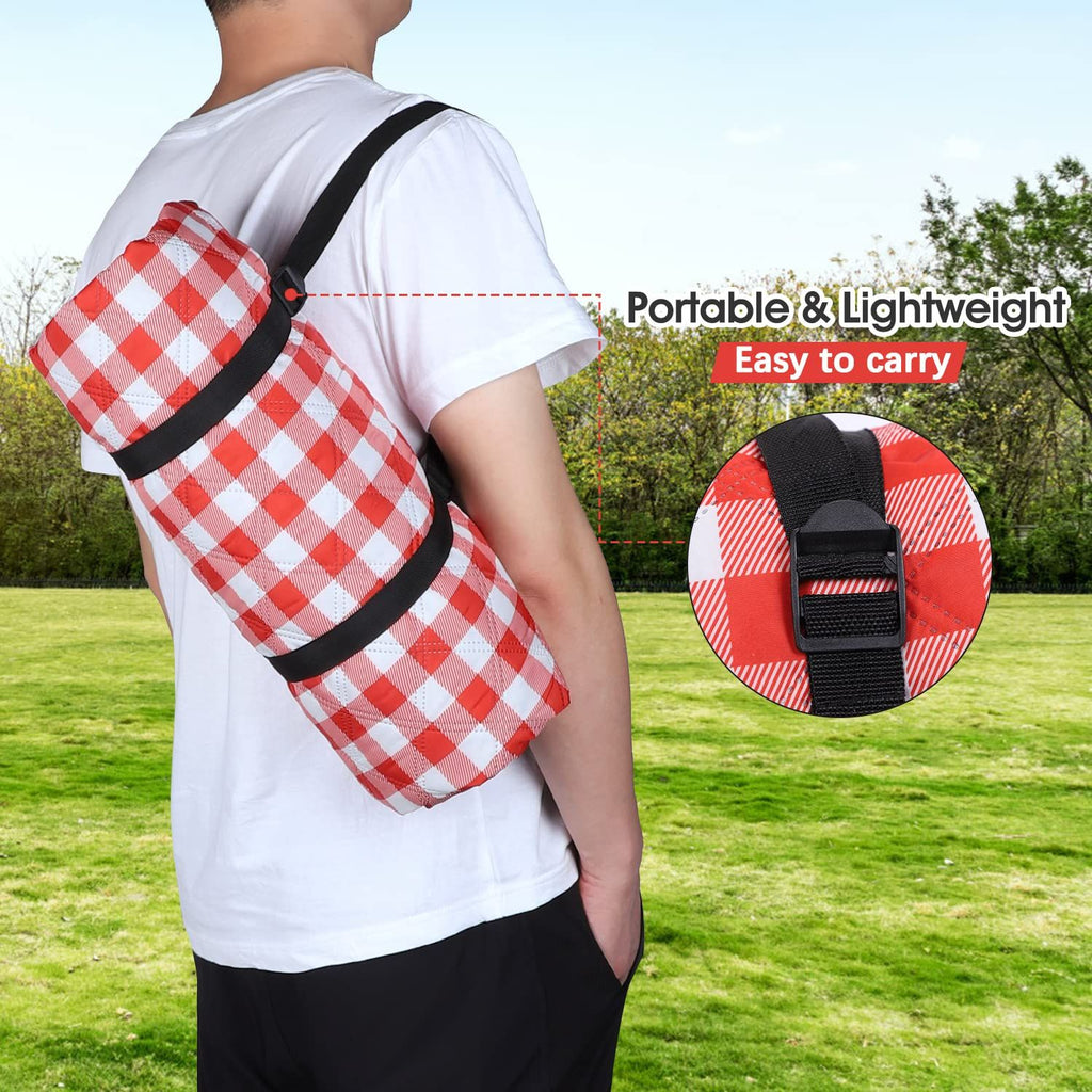 Water-Resistant Folding Picnic Blanket – Red