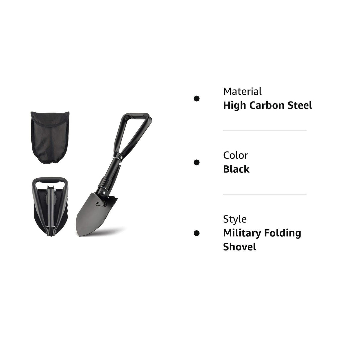 Mini Folding Shovel – High-Carbon Steel with Carry Pouch