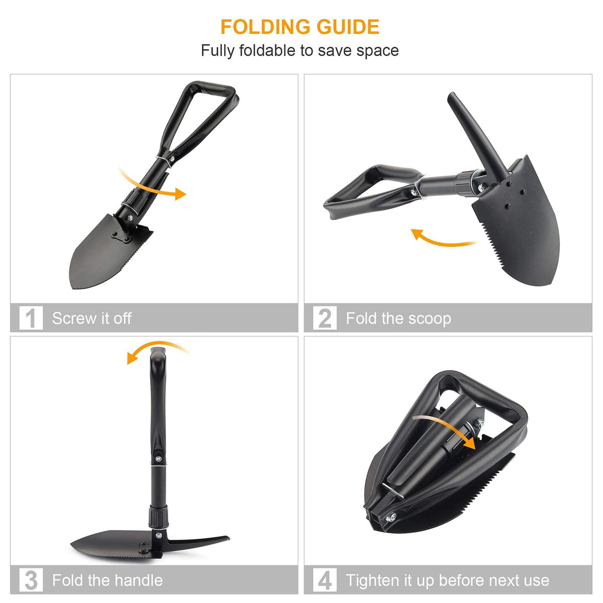 Mini Folding Shovel – High-Carbon Steel with Carry Pouch